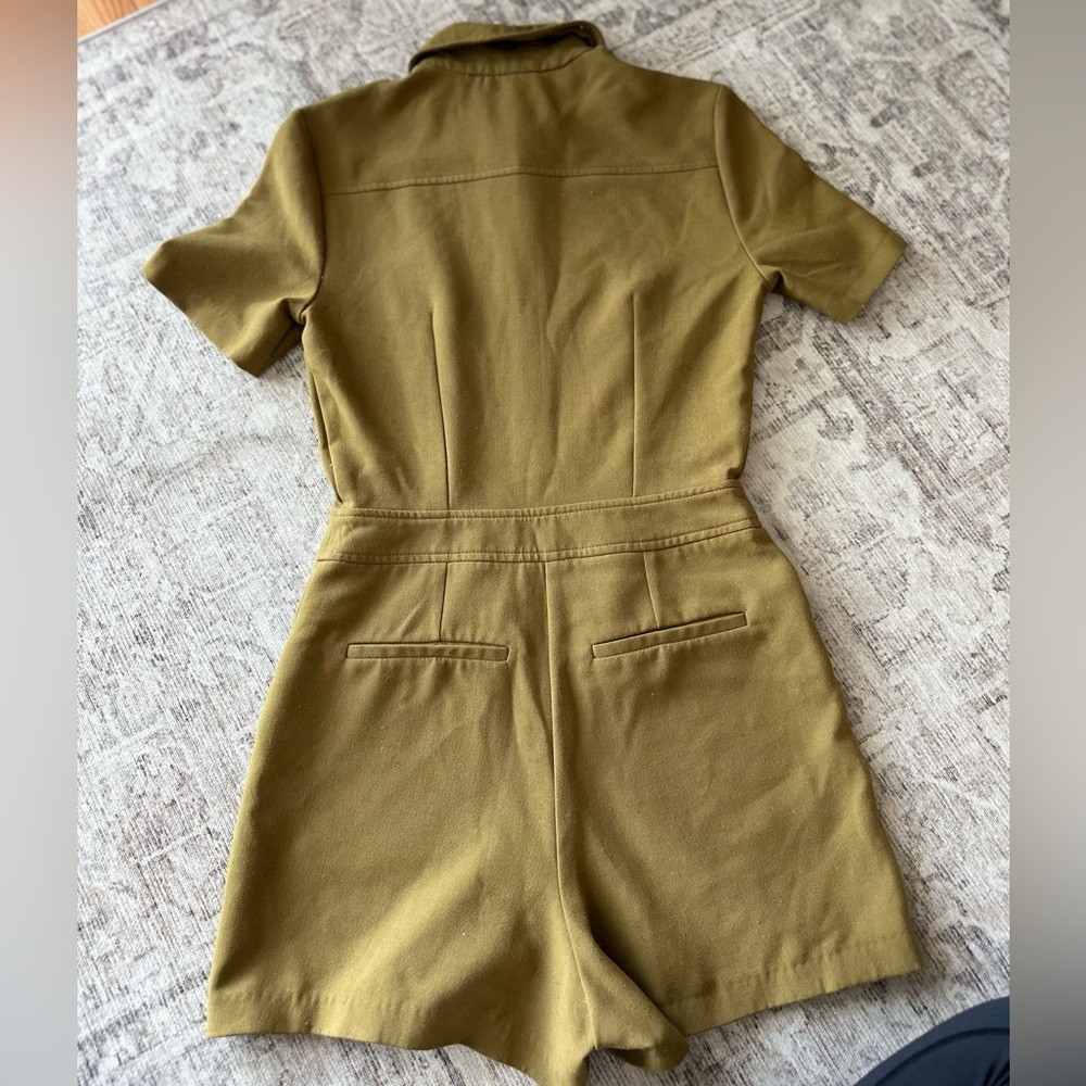 Topshop Khaki Zip-Up Romper - Picture 3 of 3